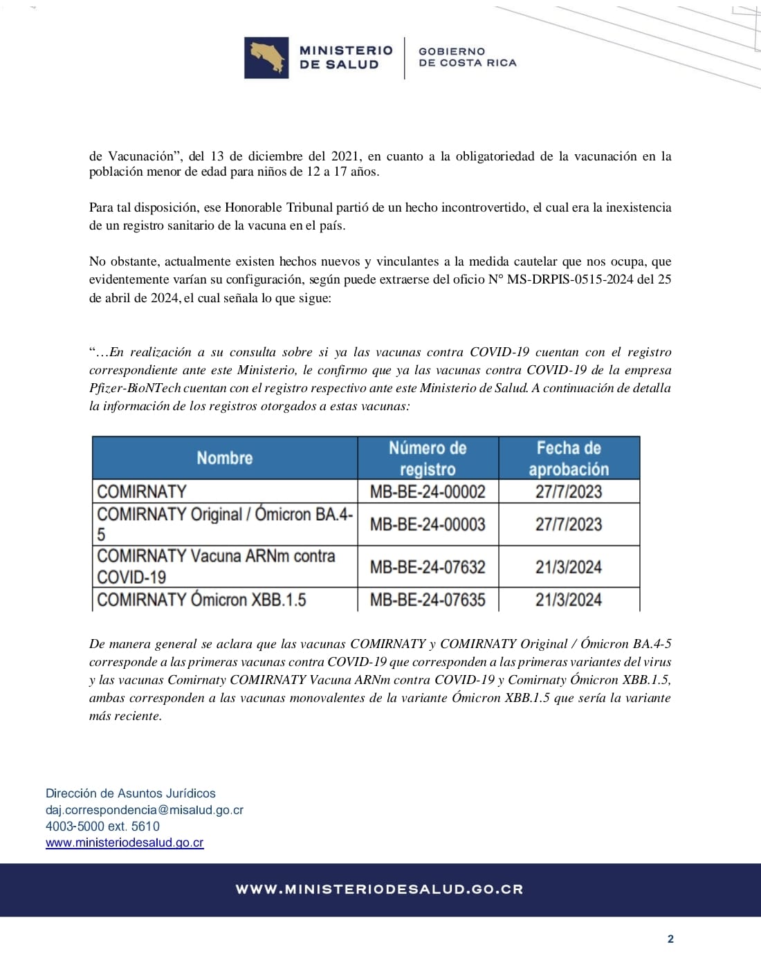 MINISTRA MIENTE AL DECIR QUE NO SOLICITÓ EL REGRESO DE OBLIGATORIEDAD DE VACUNA COVID EN MENORES