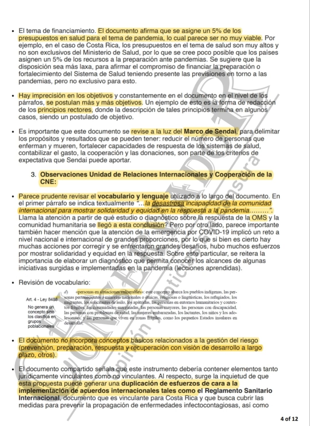 COMISIÓN NACIONAL DE EMERGENCIAS CONFIRMA QUE TRATADO PANDÉMICO SÍ VIOLENTARÍA NUESTRA SOBERANÍA
