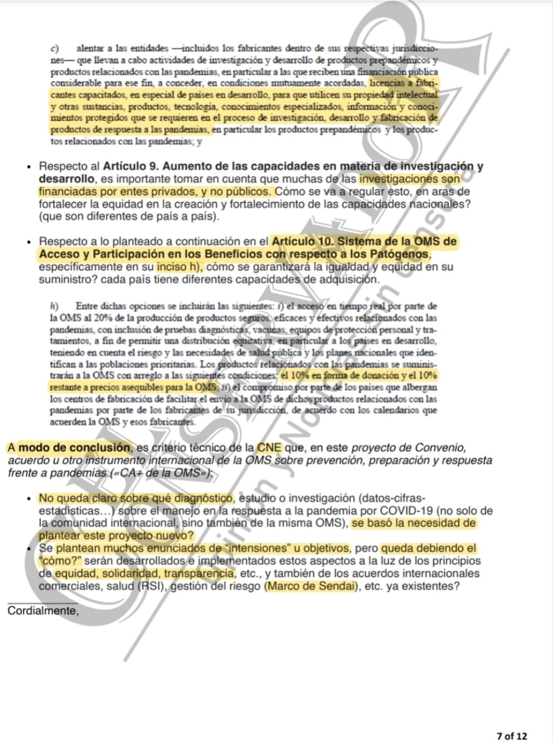 COMISIÓN NACIONAL DE EMERGENCIAS CONFIRMA QUE TRATADO PANDÉMICO SÍ VIOLENTARÍA NUESTRA SOBERANÍA