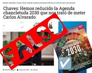 RODRIGO CHAVES MIENTE: SU GOBIERNO HA SIDO EL MAYOR IMPULSOR DE LA AGENDA 2030